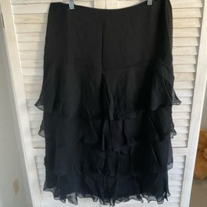 Ralph Lauren Size 14 Tiered Skirt 100% Silk